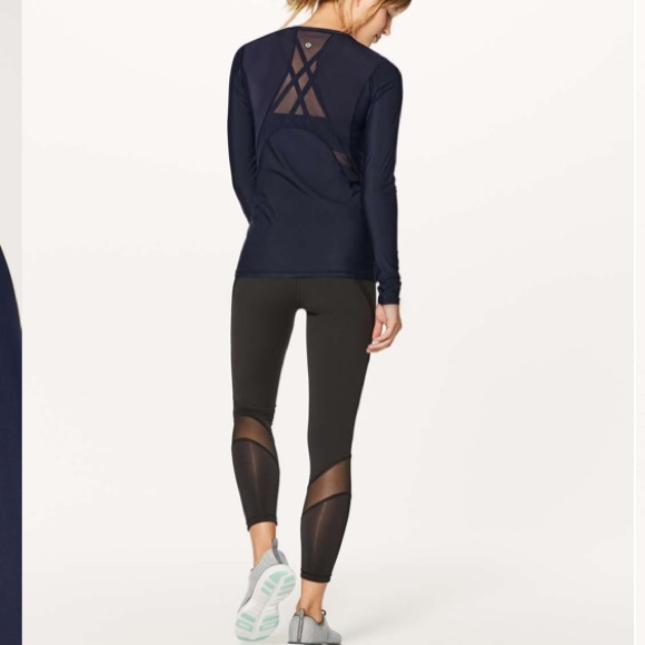 lululemon athletica Tops - LULULEMON | Navy Fresh in Mesh long sleeve